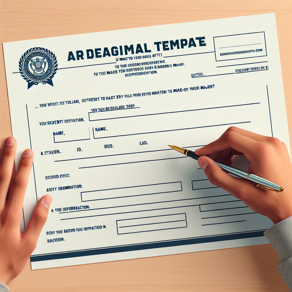 Best Major Declaration Email Template | Vondy