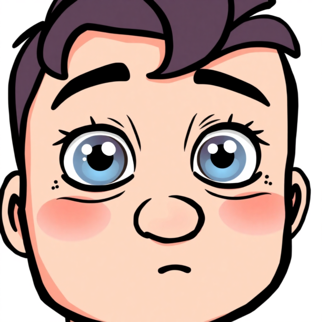 Create a cartoon large eyesish caric.
