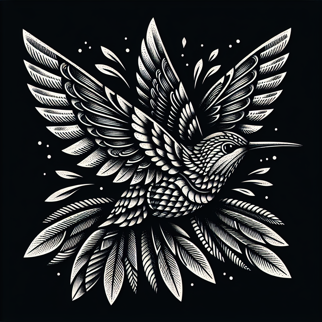 Best Blackwork Hummingbird Tattoo Generator | Vondy