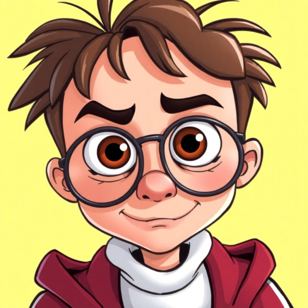 Create a cartoon large eyesish caric.
