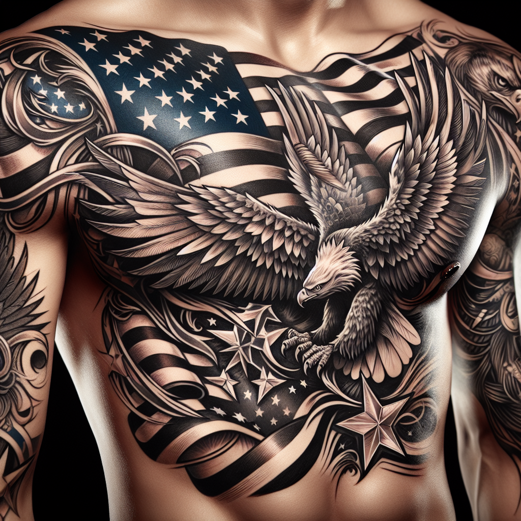 Best Patriotic Chest Tattoo Ideas | Vondy, image size:1024x1024