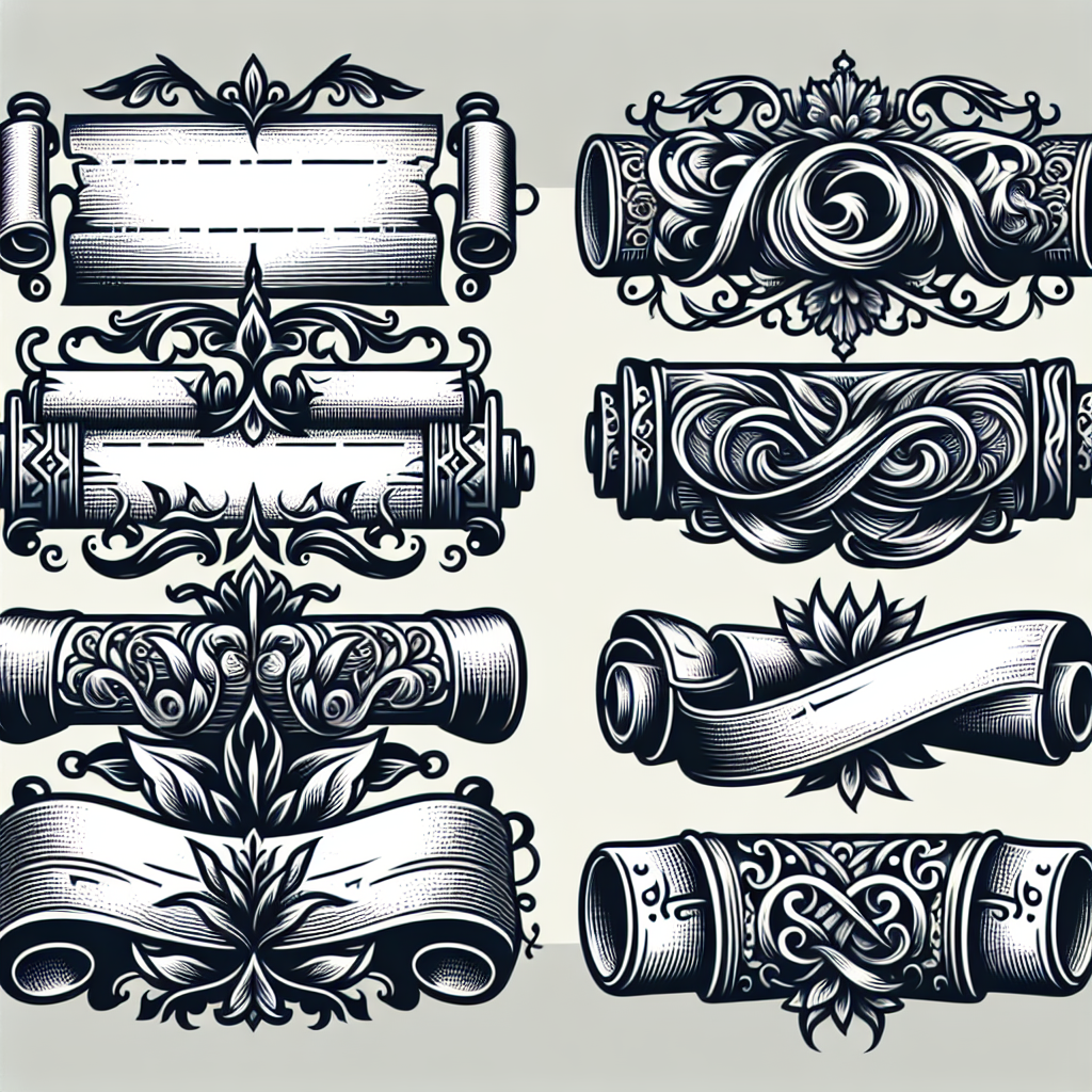 Blank Scroll Tattoo Designs Scroll Horizontal White Clip Art At