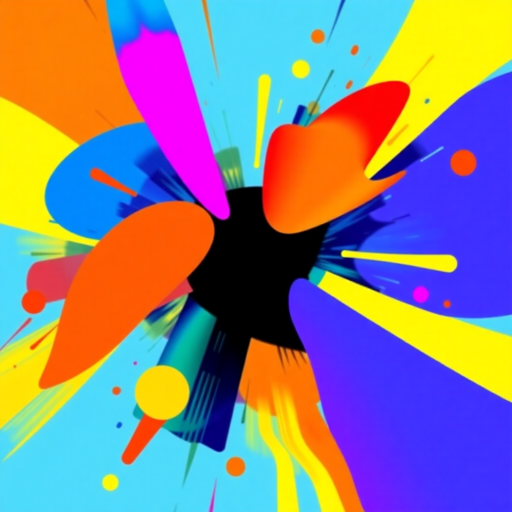 Vibrant abstract profile picture with dynamic shapes and colors, ideal for creating a standout Instagram presence.