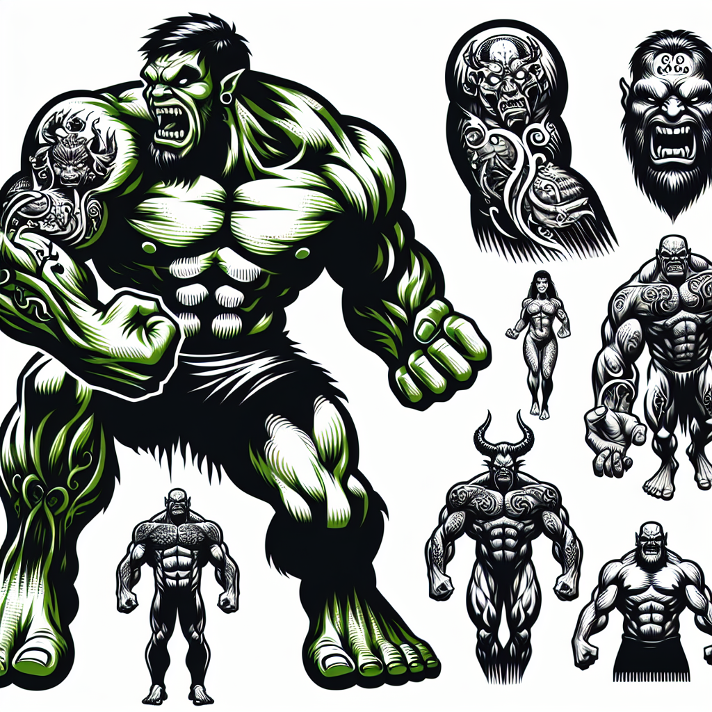 Hulk Stencil Tattoos