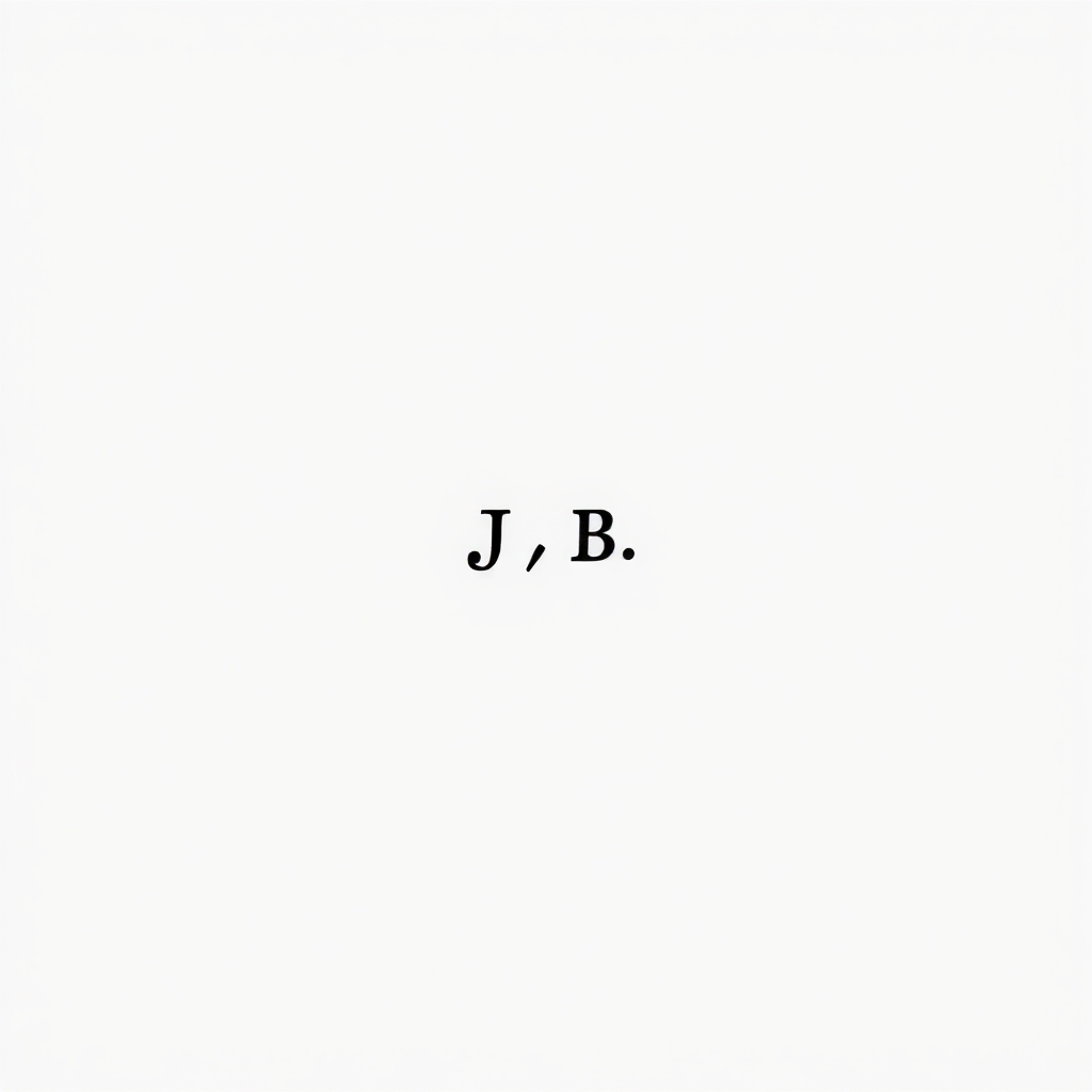 Minimalist semicolon tattoo design incorporating the initials "J, B" in a small size on solid white background.
