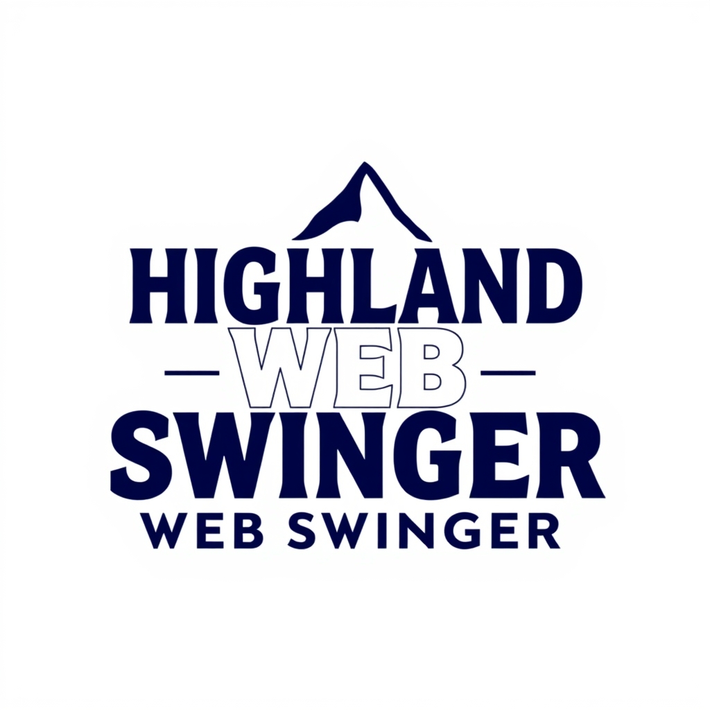 Scottish blue logo for Highland Web Swinger on a solid white background, showcasing a minimalistic design ideal for a business logo generator.