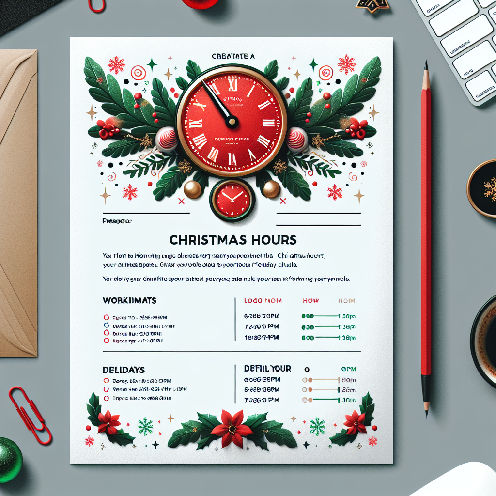Best Christmas Hours Email Template Vondy