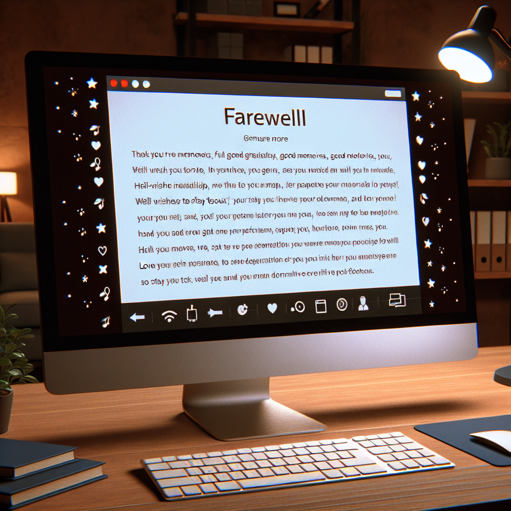 Best Going Away Email Template Vondy