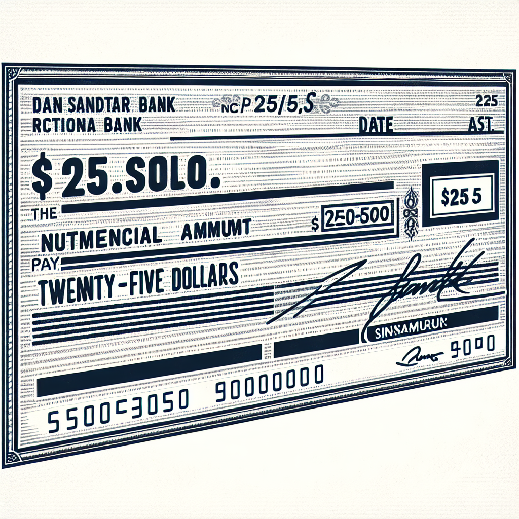 How To Write 25 Dollars On A Check | Vondy