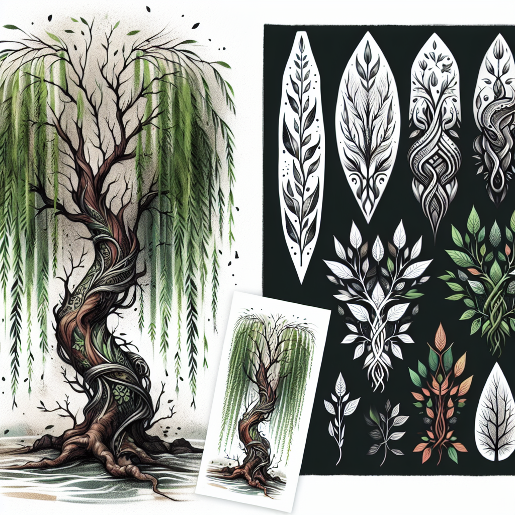 Minimalist Weeping Willow Tattoo Ideas