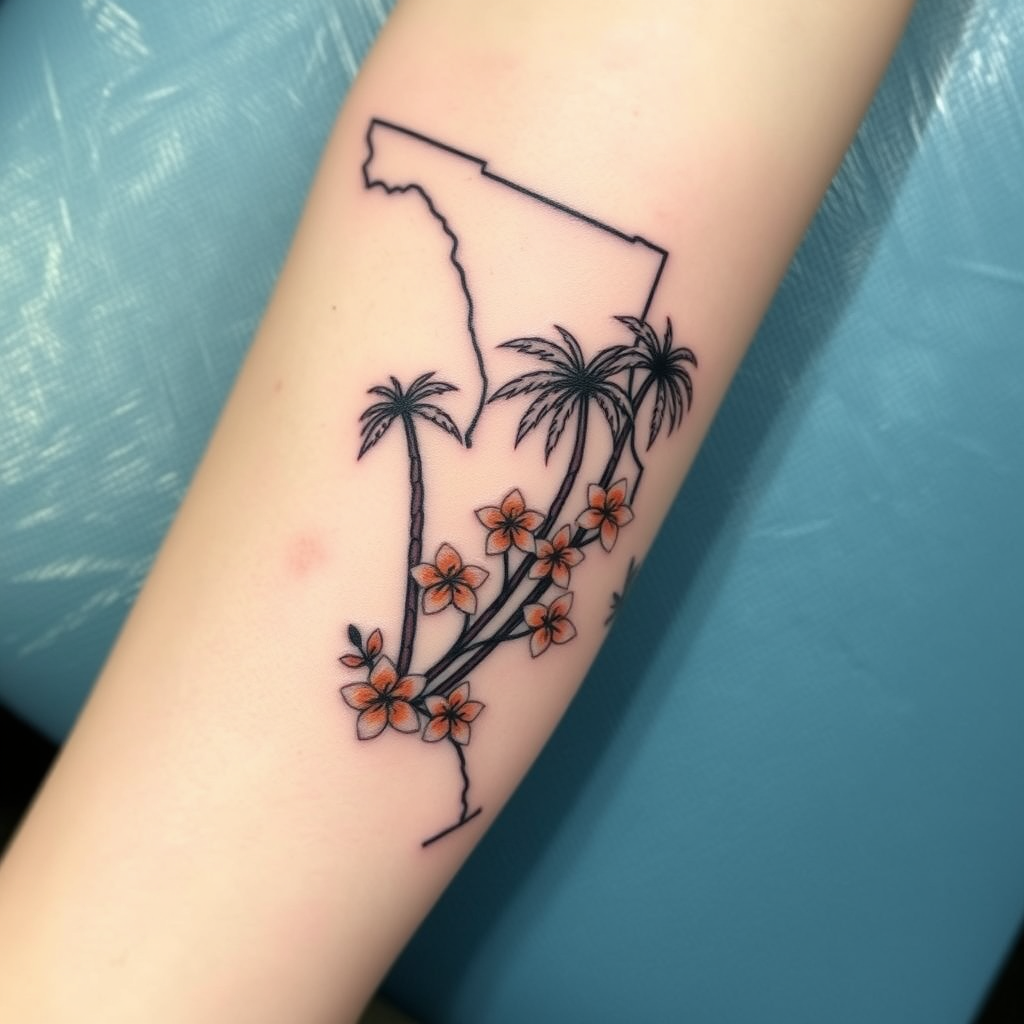 Outline Florida Tattoo Design 5